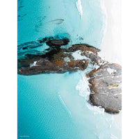 Original abstract wall art print, turquoise water and colour movement, Australian coastal photography