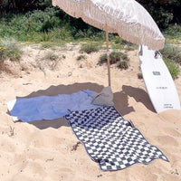 Wet Ivy - sustainable beach accessories - black and white towel - checkered beach towel - buy towels online - sand free beach towels