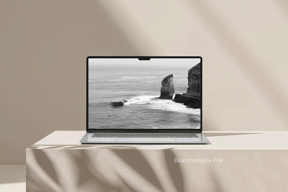 Eyre Peninsula sea stack black and white - digital download coastal wall art - printable fine art photography - South Australia ocean print - contemporary coastal interior decor - Josh Whiting Photos