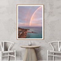 Oak framed coastal print, Coral Bay sunset photography from Western Australia