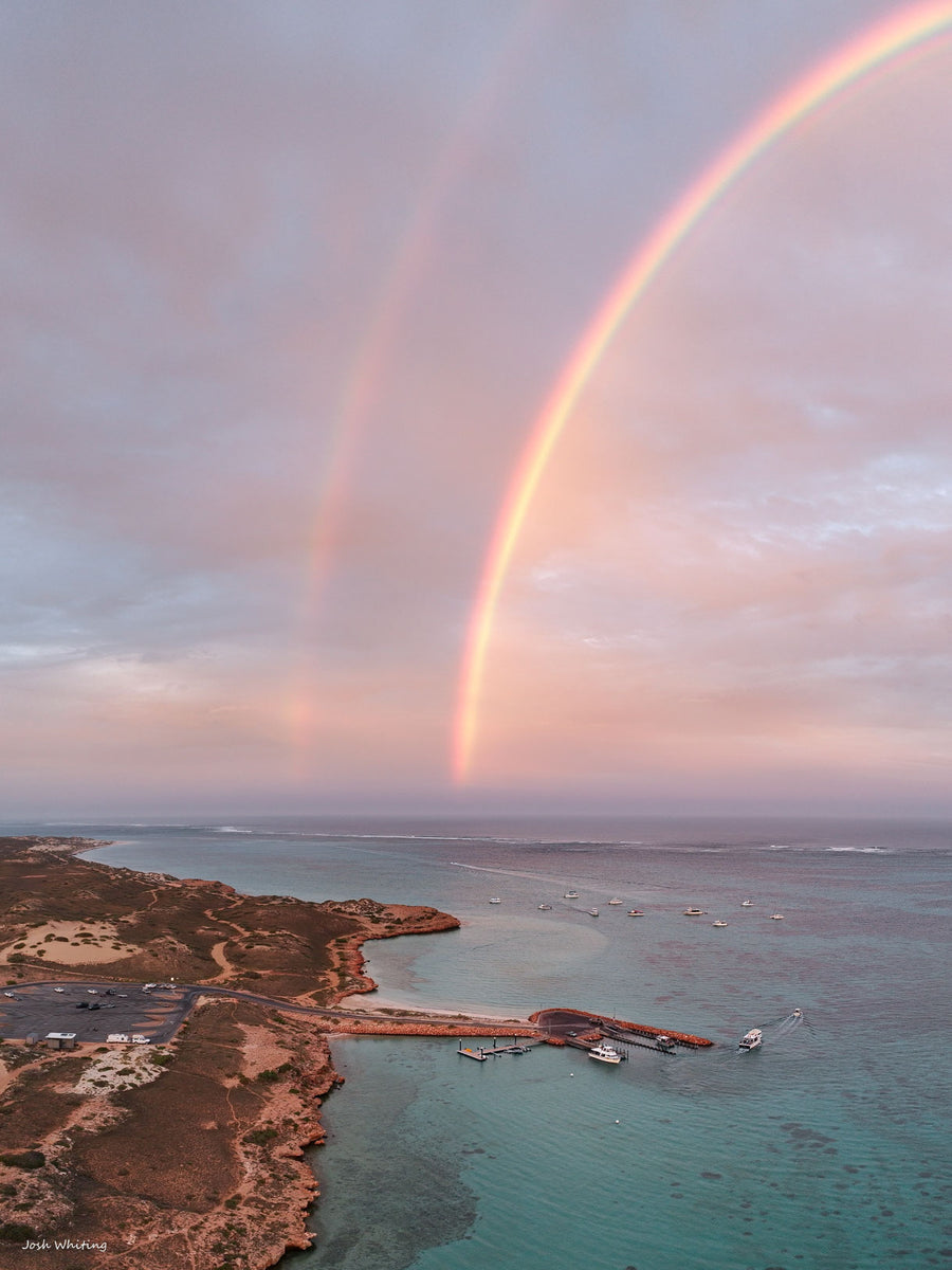 Original coastal photography print, sunset over Coral Bay on Ningaloo Reef, Western Australia