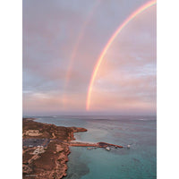 Coral Bay sunset wall art print, warm light over Ningaloo Reef, Western Australia coastal photography