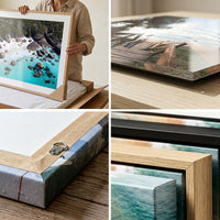 Close up of the archival print quality, framing and packaging used across Josh Whiting Photos coastal wall art