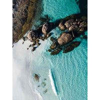Original coastal photography print, turquoise water and granite boulders at Little Hellfire Bay, Cape Le Grand National Park WA