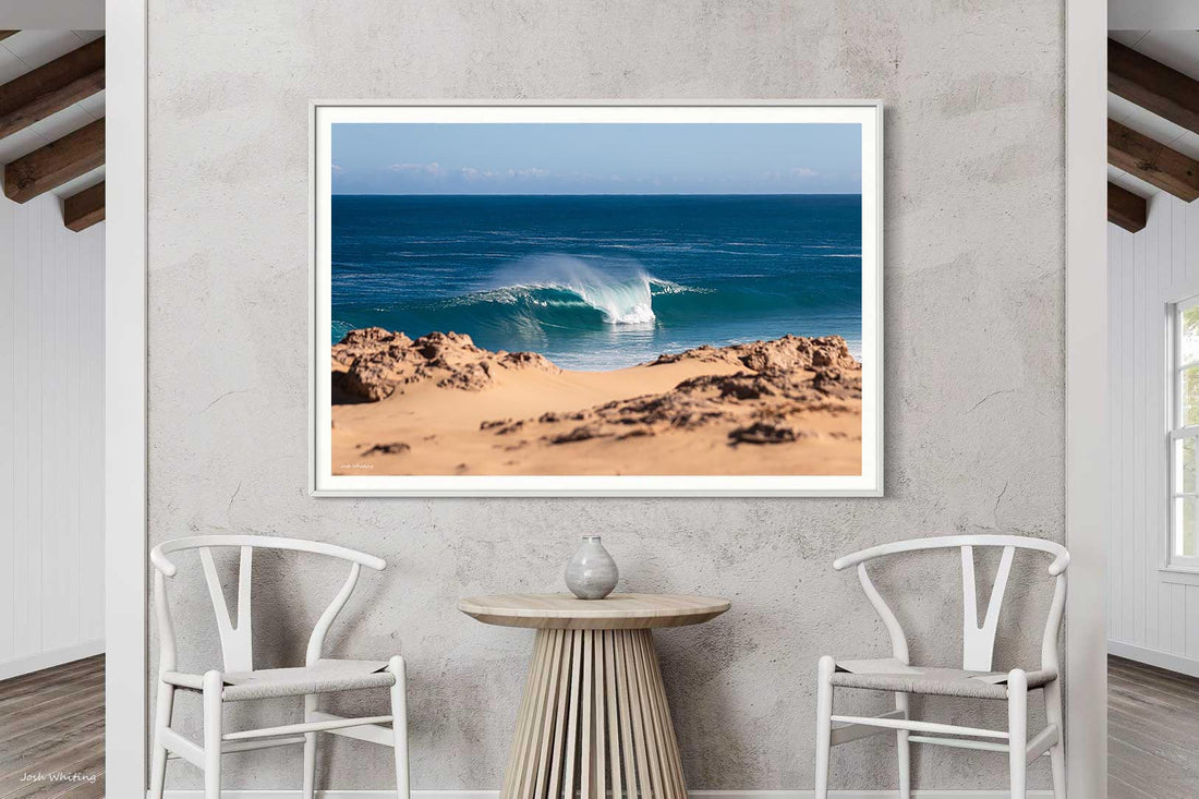 Framed print white frame