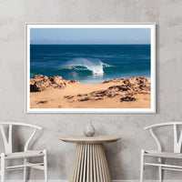 Framed print white frame