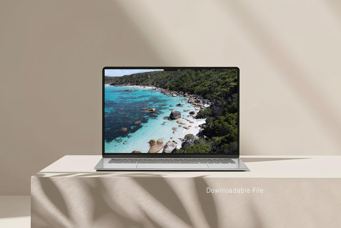 Digital wall art download, printable aerial landscape photography of Australian rock pools