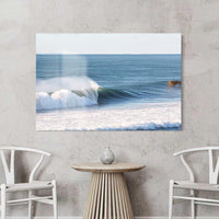 High gloss acrylic finish on this barrel photography print, capturing the power of a Sunshine Coast point break