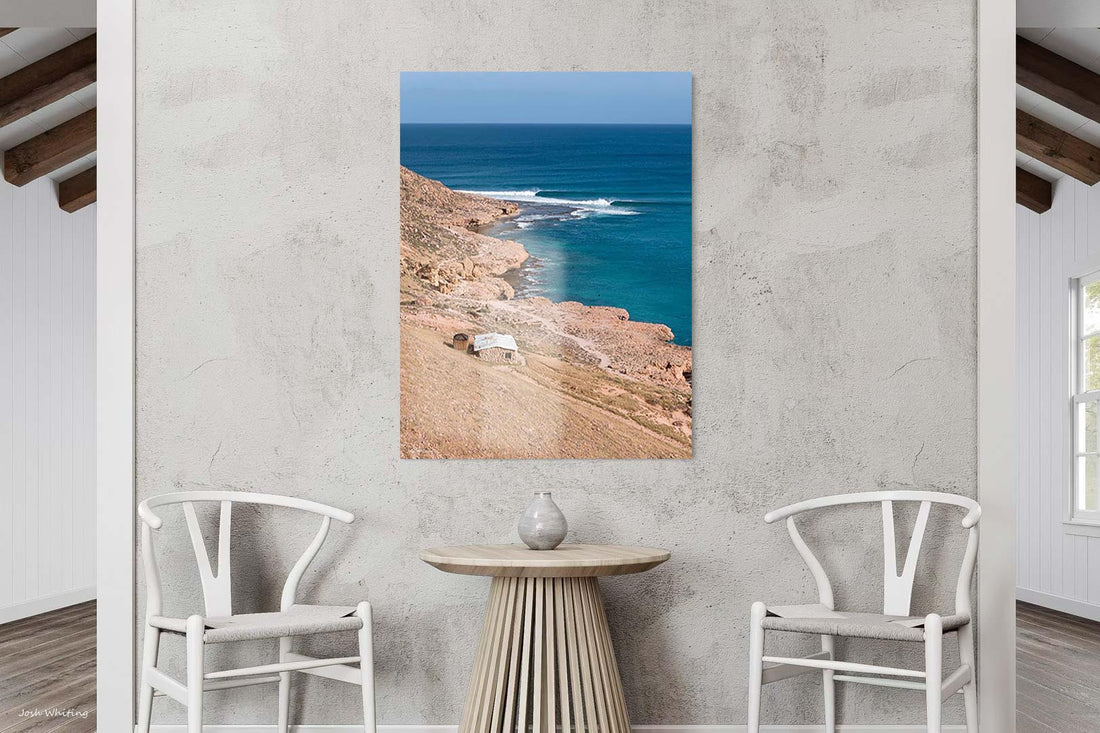 Quobba Station Western Australia coastal photography - Red Bluff left hand point break - frameless acrylic portrait print - premium contemporary wall art - WA fine art photography - acrylic prints Australia - Josh Whiting Photos