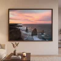 Framed print of the Twelve Apostles limestone stacks and Southern Ocean, Great Ocean Road landscape photography