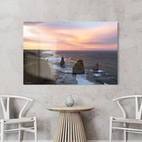 Acrylic print of the Twelve Apostles at sunrise, glossy finish coastal wall art from Victoria