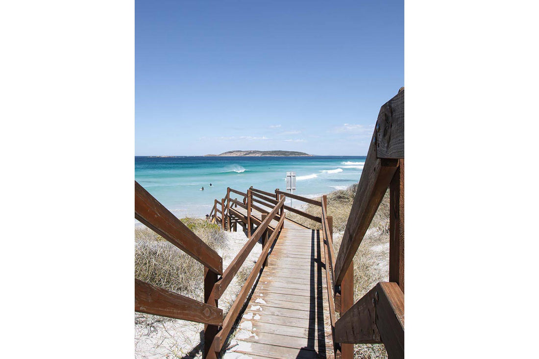 coastal photography print ofturquoise water and white sand along the Western Australia coast