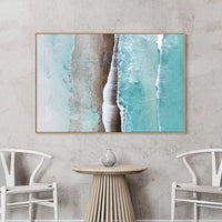 Oak floating frame canvas print, large format Australian wall art with warm tones