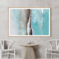 Oak framed print of West Beach, Esperance, a statement piece for Hamptons style homes