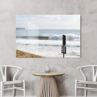 High gloss acrylic print of the swell at Wurtulla Beach, vivid colour and a frameless modern finish