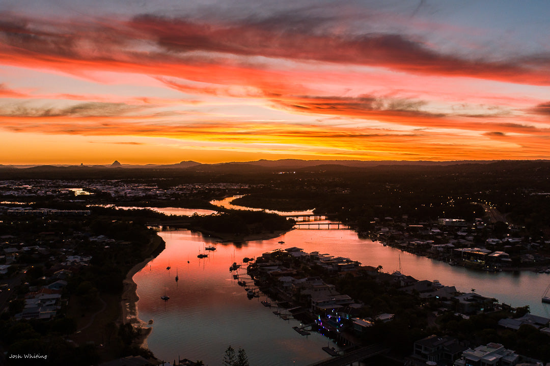 Sunshine Coast Photos - Aerial Prints - Mooloolah River canal system - Josh Whiting Photos