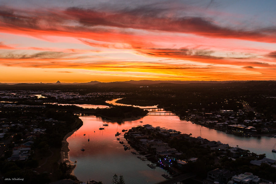 Sunshine Coast Photos - Aerial Prints - Mooloolah River canal system - Josh Whiting Photos