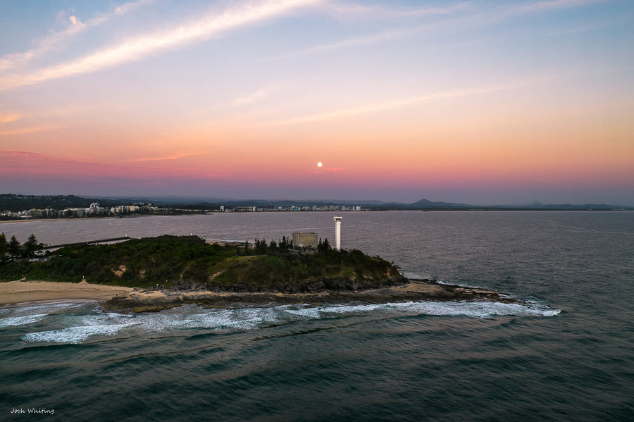 Sunshine Coast Photos - Aerial Prints - Full Moon | Point Cartwright - Josh Whiting Photos
