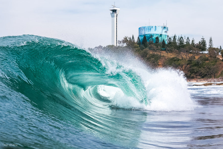 Coastal wall art - Emerlad wave - surf print - surf photography - australian photography print - josh whiting photos - Point Cartwright, Photography Sunshine Coast